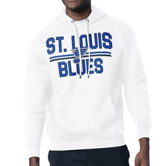 St. Louis Blues - Starter Mesh Look Team Name Logo Tri-Blend Pullover Hoodie White