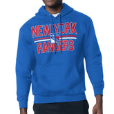 New York Rangers Starter Mesh Look Team Name Logo Tri-Blend Pullover Hoodie Blue