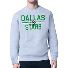 Dallas Stars - Starter Mesh Look Team Name Logo Pullover Sweatshirt Heather Gray