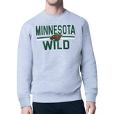 Minnesota Wild - Starter Mesh Look Team Name Logo Pullover Sweatshirt Heather Gray