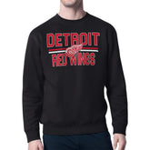 Detroit Red Wings - Starter Mesh Look Team Name Logo Pullover Sweatshirt Black
