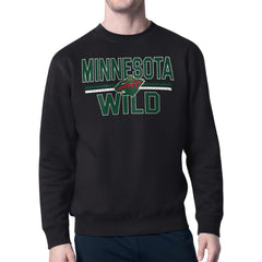Minnesota Wild - Starter Mesh Look Team Name Logo Pullover Sweatshirt Black