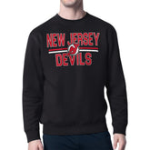 New Jersey Devils - Starter Mesh Look Team Name Logo Pullover Sweatshirt Black