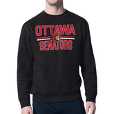 Ottawa Senators - Starter Mesh Look Team Name Logo Pullover Sweatshirt Black
