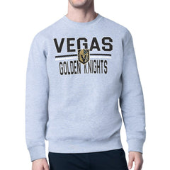 Vegas Golden Knights Starter Mesh Look Team Name Logo Pullover Sweatshirt Heather Gray