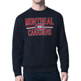 Montreal Canadiens - Starter Mesh Look Team Name Logo Pullover Sweatshirt Navy