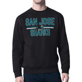 San Jose Sharks - Starter Mesh Look Team Name Logo Pullover Sweatshirt Black