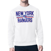 New York Rangers Starter Mesh Look Team Name Logo Pullover Sweatshirt White