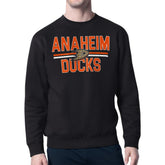 Anaheim Ducks - Starter Mesh Look Team Name Logo Pullover Sweatshirt Black