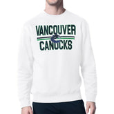 Vancouver Canucks - Starter Mesh Look Team Name Logo Pullover Sweatshirt White