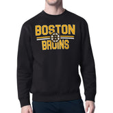 Boston Bruins Starter Mesh Look Team Name Logo Pullover Sweatshirt Black