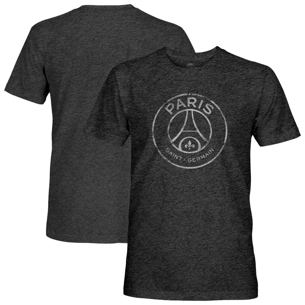 Paris Saint-Germain 1863FC Mono Badge Vintage Tri-Blend T-Shirts - Black