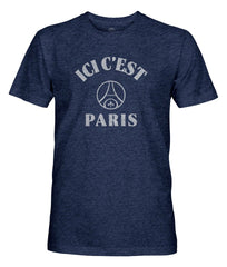 Paris Saint-Germain 1863FC Team Arch Vintage Tri-Blend T-Shirts - Navy