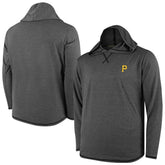 Pittsburgh Pirates Butter Stripe Tri-Blend Long Sleeve Hoodie T-Shirt - Black On Sale