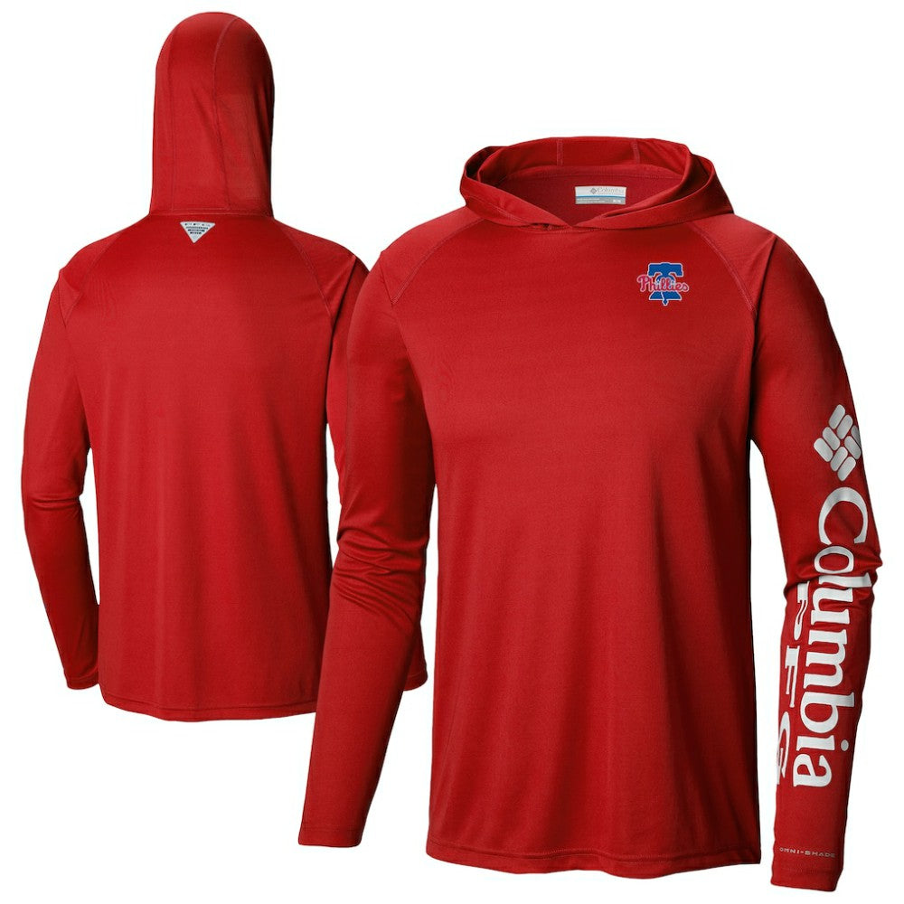 Philadelphia Phillies Columbia Omni-Wick Terminal Tackle Raglan Long Sleeve Hoodie T-Shirt Near Me