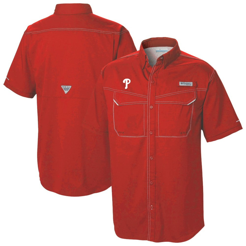 Philadelphia Phillies Columbia Omni-Wick Low Drag Offshore Button-Up Shirt Clearance