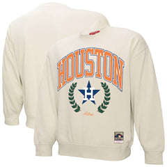 Houston Astros Mitchell & Ness Women's Cooperstown Collection Laurel Crew Pullover Sweatshirt Sale