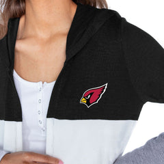 Arizona Cardinals Gameday Couture Women's Tri-Blend Color Block Lightweight Cardigan Hoodie Black - NFL