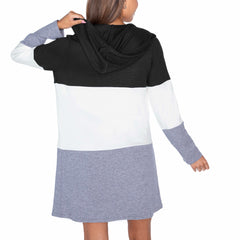 Miami Dolphins Gameday Couture Women's Tri-Blend Color Block Lightweight Cardigan Hoodie Black - NFL