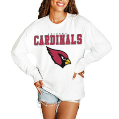 Arizona Cardinals Gameday Couture Women's Big Goals Oversized Long Sleeve T-Shirt White - NFL