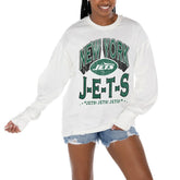 New York Jets Gameday Couture Women's Time Out Oversized Long Sleeve T-Shirt White - NFL