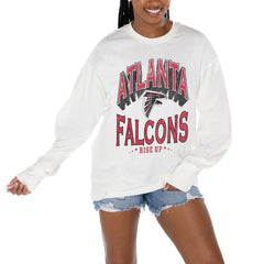 Atlanta Falcons Gameday Couture Women's Time Out Oversized Long Sleeve T-Shirt White - NFL
