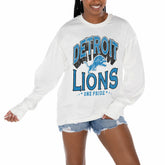 Detroit Lions Gameday Couture Women's Time Out Oversized Long Sleeve T-Shirt White - NFL