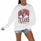 Houston Texans Gameday Couture Women's Time Out Oversized Long Sleeve T-Shirt White - NFL