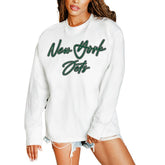 New York Jets Gameday Couture Women's Classic Comeback Oversized Long Sleeve T-Shirt White - NFL
