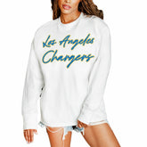 Los Angeles Chargers Gameday Couture Women's Classic Comeback Oversized Long Sleeve T-Shirt White - NFL