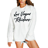 Las Vegas Raiders Gameday Couture Women's Classic Comeback Oversized Long Sleeve T-Shirt White - NFL