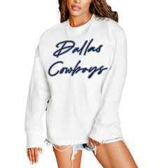 Dallas Cowboys Gameday Couture Women's Classic Comeback Oversized Long Sleeve T-Shirt White - NFL