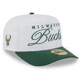 New Era - Milwaukee Bucks 2025 NBA Draft A-Frame 59FIFTY Fitted Hat - White/Hunter Green
