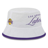 New Era - Los Angeles Lakers 2025 NBA Draft Nylon Bucket Hat - White/Purple