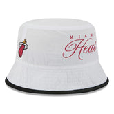 New Era - Miami Heat 2025 NBA Draft Nylon Bucket Hat - White/Black