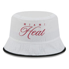 New Era - Miami Heat 2025 NBA Draft Nylon Bucket Hat - White/Black