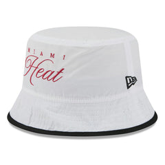 New Era - Miami Heat 2025 NBA Draft Nylon Bucket Hat - White/Black