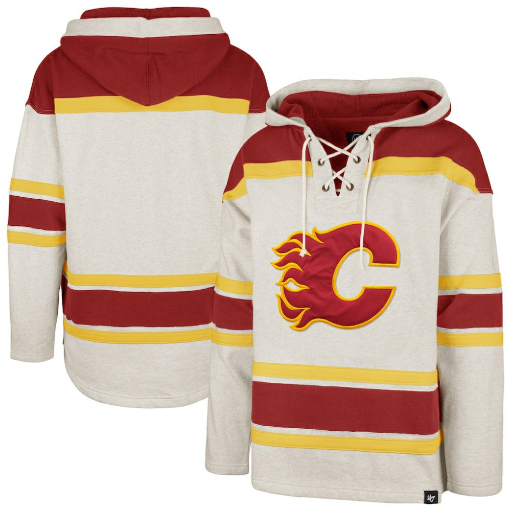 Calgary Flames - '47 Rockaway Lacer Pullover Hoodie Oatmeal