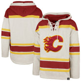 Calgary Flames - '47 Rockaway Lacer Pullover Hoodie Oatmeal