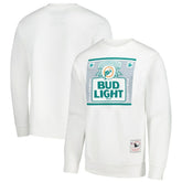 Miami Dolphins x Bud Light The Crest Pullover Sweatshirt White - Mitchell & Ness