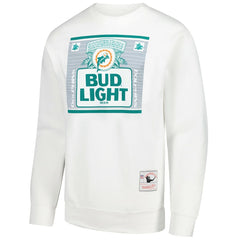 Miami Dolphins x Bud Light The Crest Pullover Sweatshirt White - Mitchell & Ness