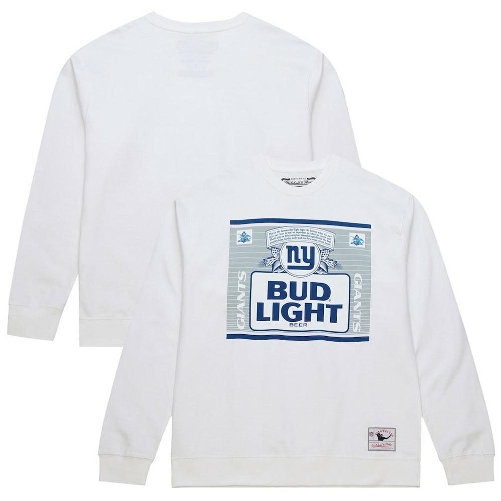 New York Giants x Bud Light The Crest Pullover Sweatshirt White - Mitchell & Ness