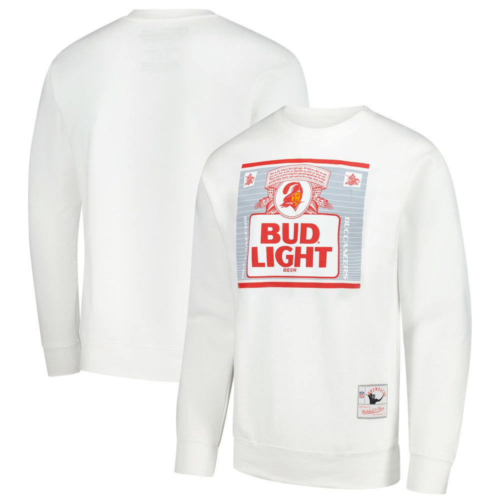 Tampa Bay Buccaneers x Bud Light The Crest Pullover Sweatshirt White - Mitchell & Ness