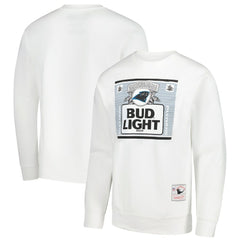 Carolina Panthers x Bud Light The Crest Pullover Sweatshirt White - Mitchell & Ness