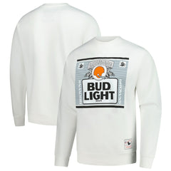 Cleveland Browns x Bud Light The Crest Pullover Sweatshirt White - Mitchell & Ness
