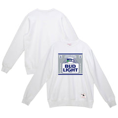 Seattle Seahawks x Bud Light The Crest Pullover Sweatshirt White - Mitchell & Ness