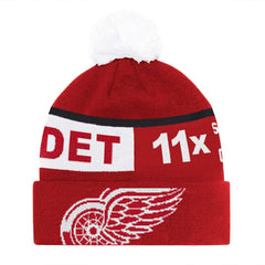 Detroit Red Wings - Starter Chyron Commemorative Cuffed Knit Hat with Pom Red
