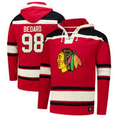 Connor Bedard Chicago Blackhawks '47 Big & Tall Lace-up Pullover Hoodie Red