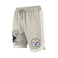 Pittsburgh Steelers New Era Stone Multi Patch Shorts Light Beige - NFL