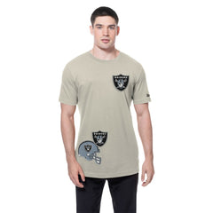 Las Vegas Raiders New Era Multi Patch T-Shirt Light Beige - NFL